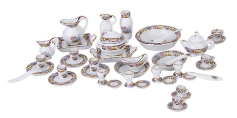 Miniature Tea Set Porcelain 40 pieces