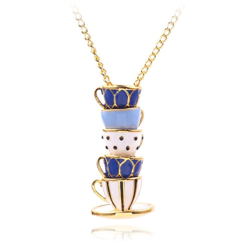 Necklace Stacked Coffee Cups