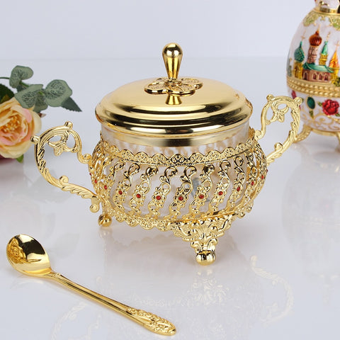 Sugar Fancy Bowl with Lid and Spoon