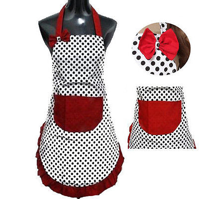 Apron Vintage Style With Bow-Knot Pocket
